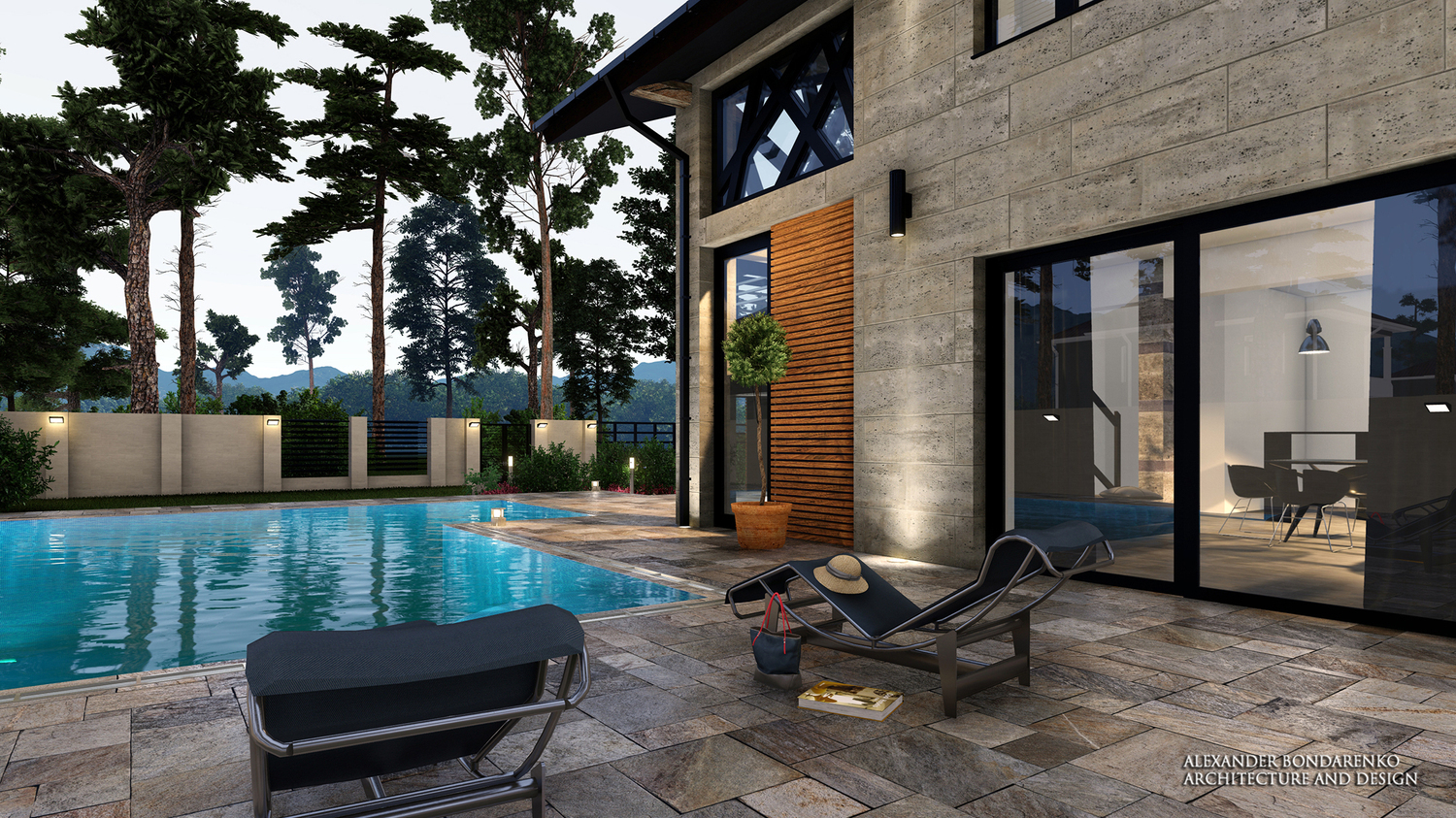 project of a cottage with a swimming pool Washington. photo