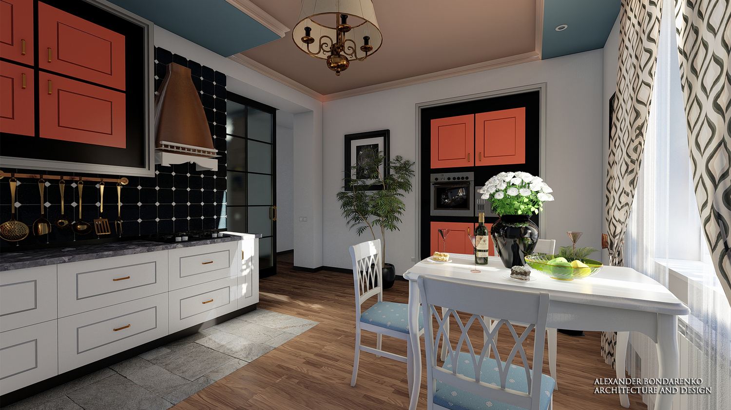 design of the kitchen interior design of the kitchen. Photo