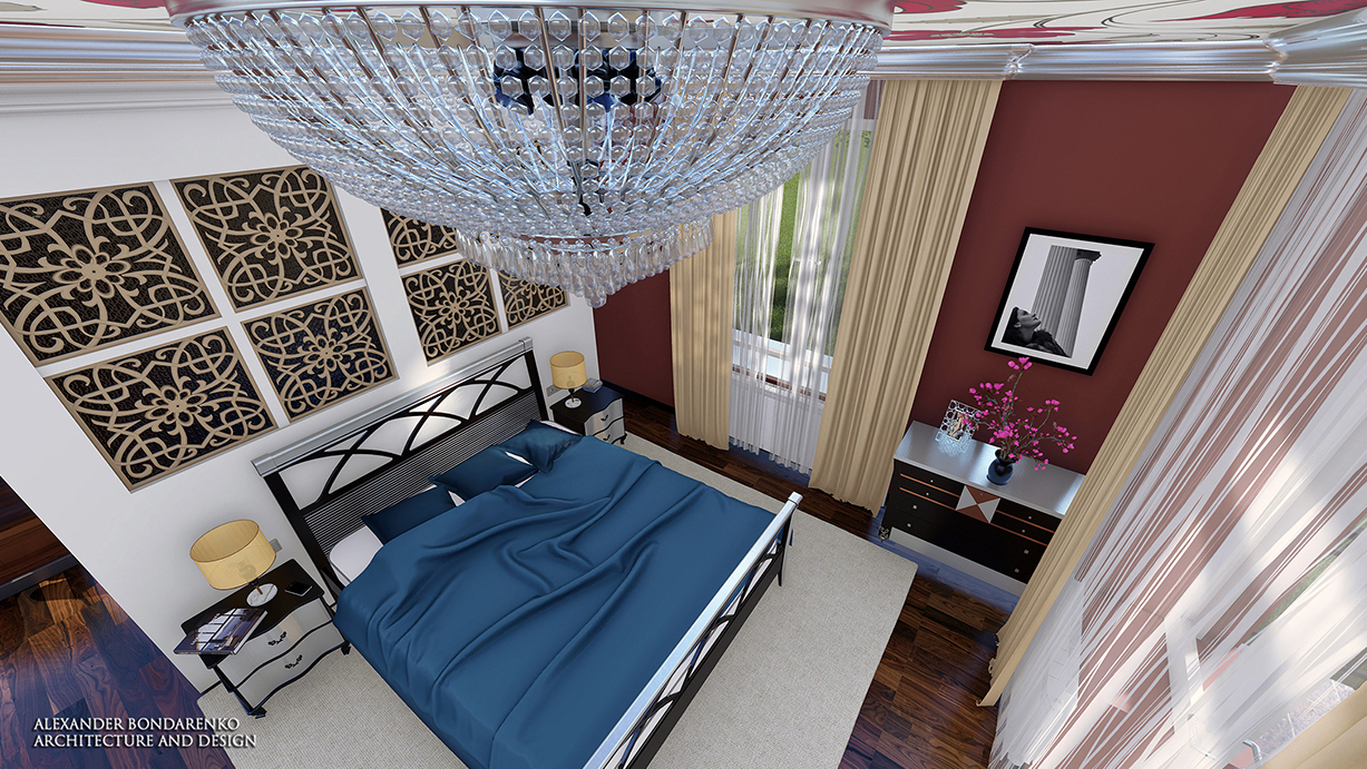 дизайн интерьера в Одессе. спальня в стиле ар-деко. фото