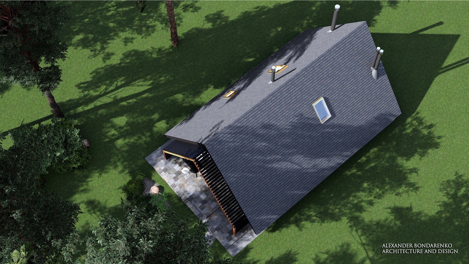 roof house Дом-крыша 100 м. проект